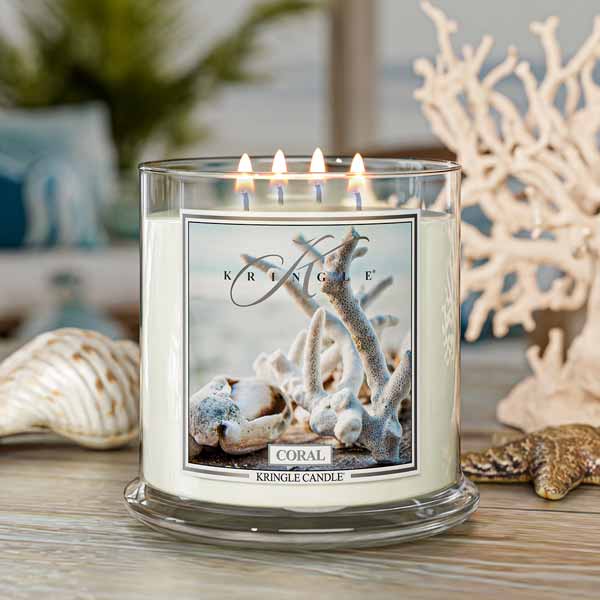 Coral XL Jar 4-Wick NEW! | Soy Candle - Kringle Candle Israel