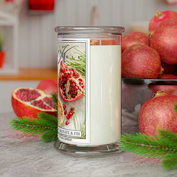Pomegranate & Fir Large Jar NEW! | Soy Candle - Kringle Candle Israel