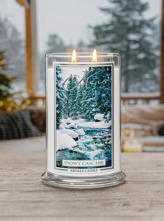 Snowy Cascade Large Jar NEW! | Soy Candle - Kringle Candle Israel