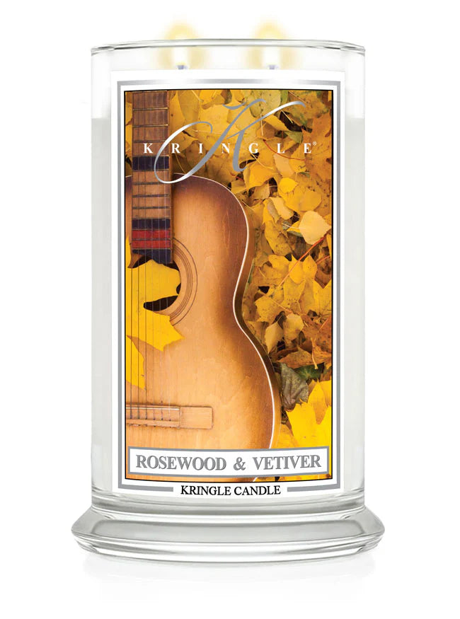Rosewood & Vetiver Large Jar NEW! | Soy Candle - Kringle Candle Israel