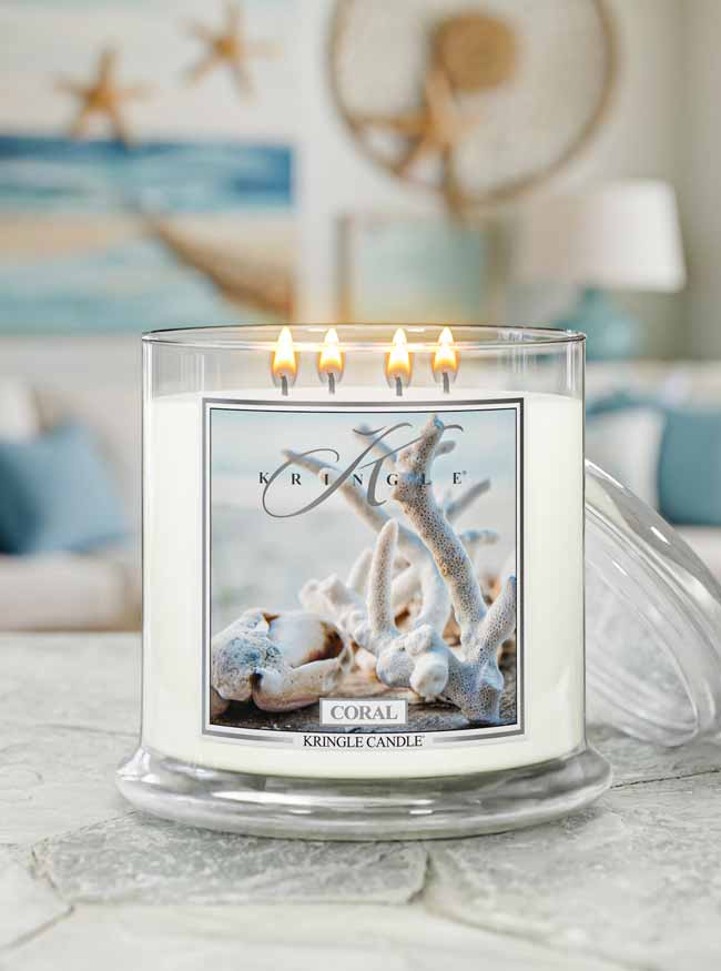Coral XL Jar 4-Wick NEW! | Soy Candle - Kringle Candle Israel